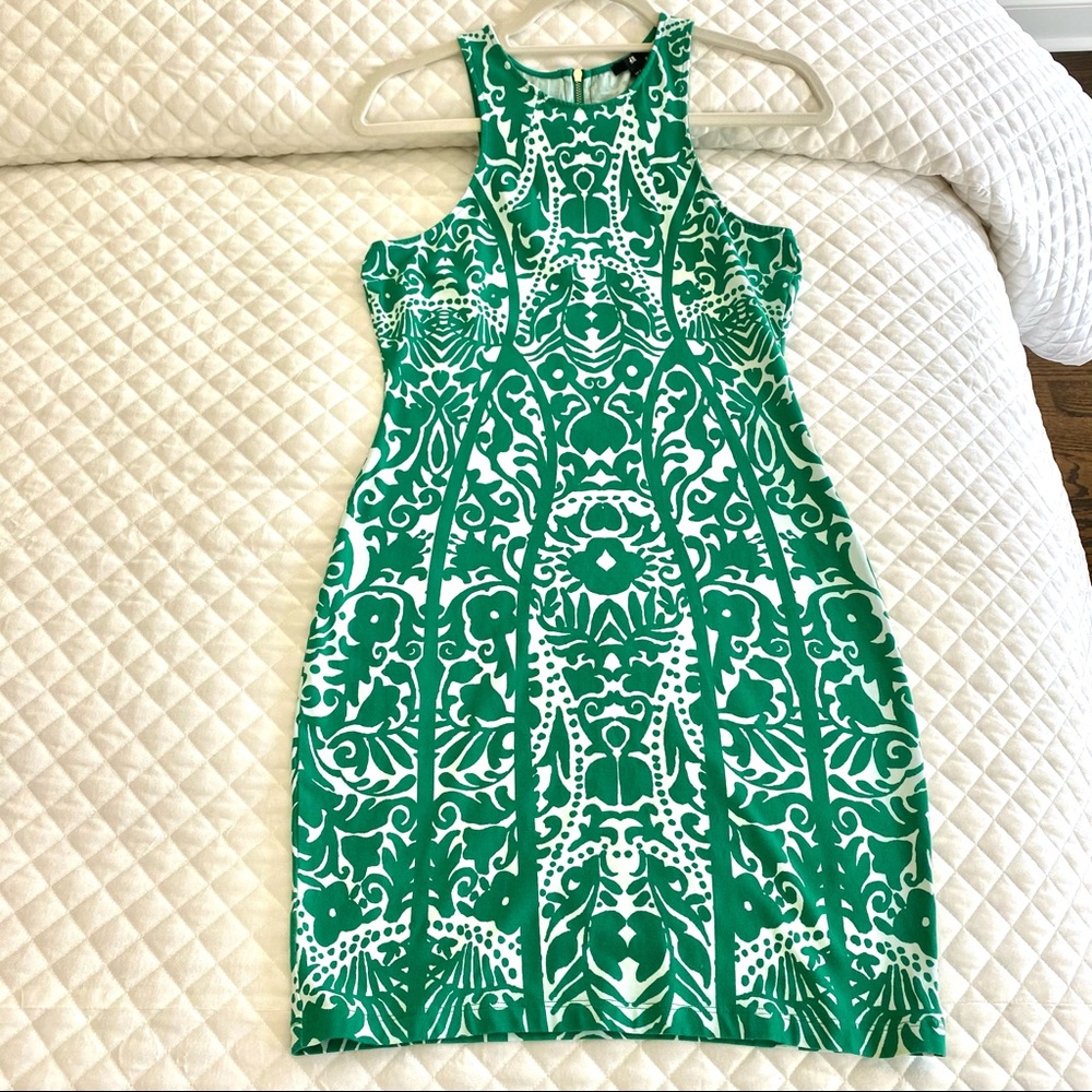 H&M Green and White Dress